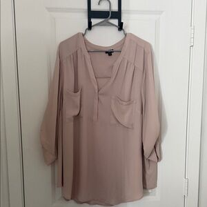 Torrid Blush Blouse with Front Pockets